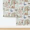 Whimsical Fairytale Reading Story Time Storybook Children Toile Whale Frog Tree Pirate Ship Moon Stars Dragon Castle Clouds Fox Rabbit Bunny Custom Removable Wallpaper by Spoonflower Peel & Stick Wallpaper 2FT Wide